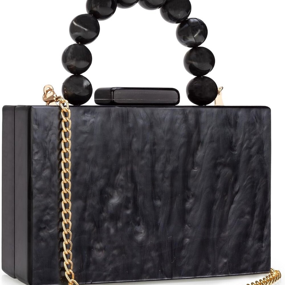 Acrylic Purses Evening Clutch Bag Marbling Handbags for Women Cross Body Bag wit